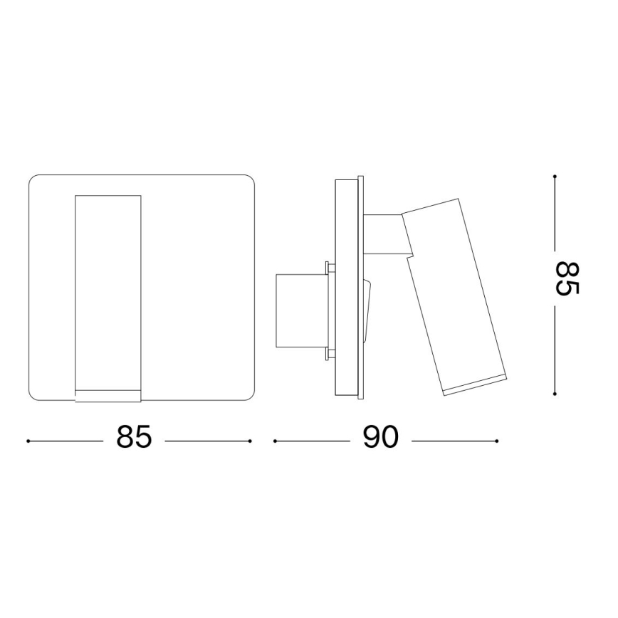 Ideal Lux - Lampada da parete a LED LITE LED/3W/230V CRI 90 ottone
