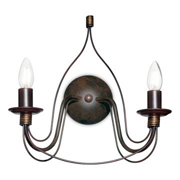 Ideal Lux - Applique murale CORTE, 2 x E14 (max. 40 W), 230 V, finition cuivre