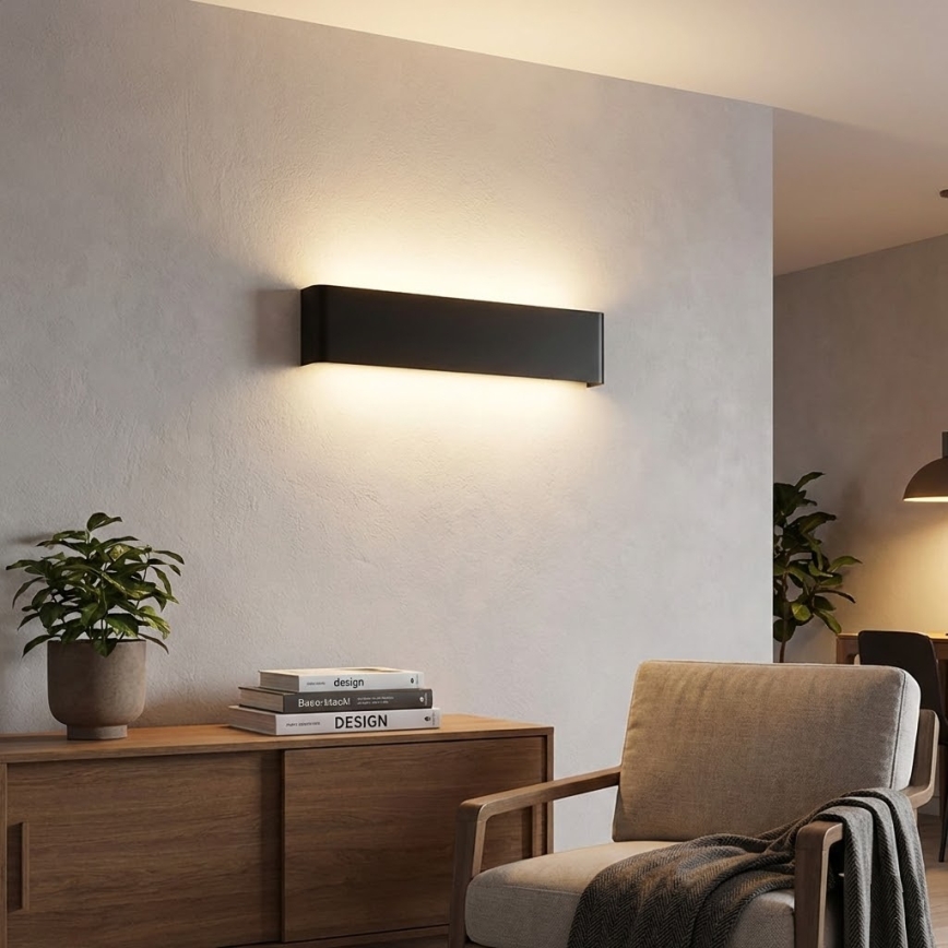 Ideal Lux - Applique murale DELTA LED/30W/230V 3000K 83 cm CRI 90 noir