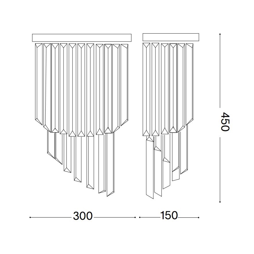 Ideal Lux - Applique murale en cristal CARLTON 3xE14/40W/230V doré