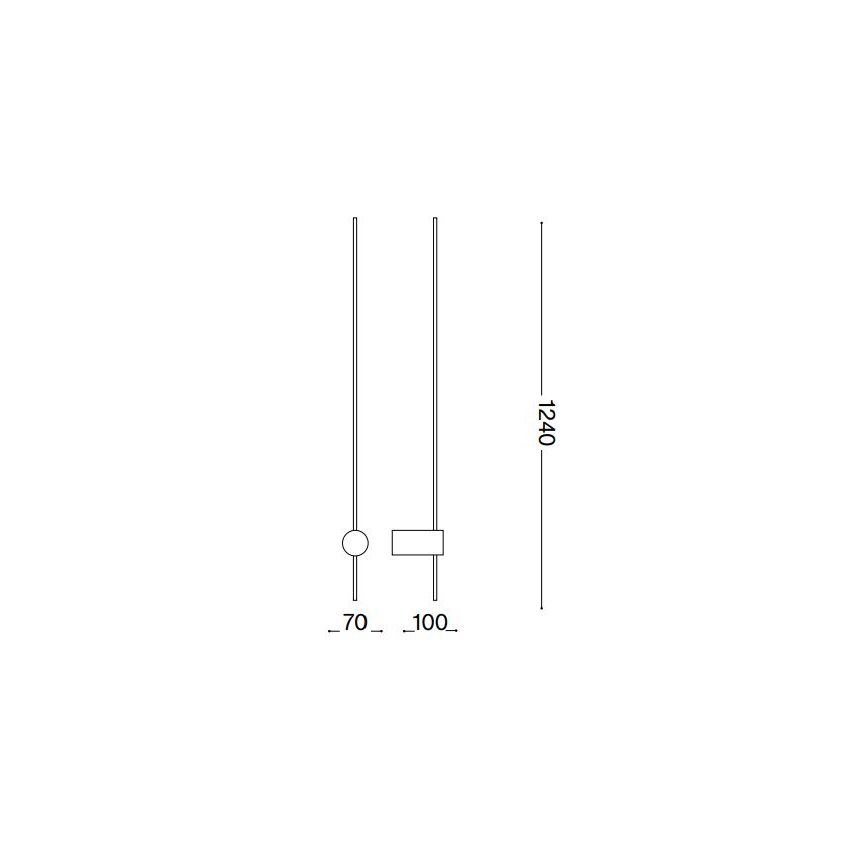 Ideal Lux - Applique murale ESSENCE LED/19W/230V 4000K 124 cm CRI 90 noir