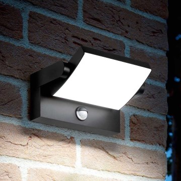 Ideal Lux - Applique murale extérieure avec détecteur SWIPE LED/21W/230V CRI 90 IP54 noir