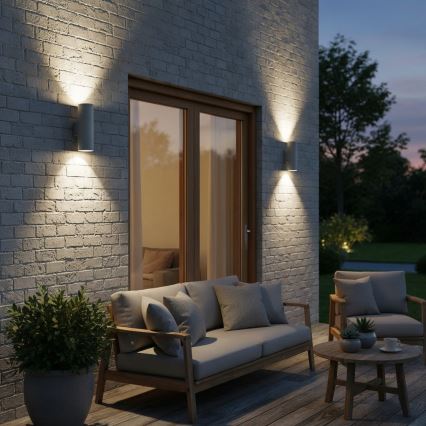 Ideal Lux - Applique murale extérieure GUN 1xGU10/35W/230V 21 cm IP44 gris