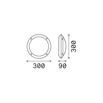 Ideal Lux - Applique murale extérieure POLAR 1xE27/23W/230V IP66 noire