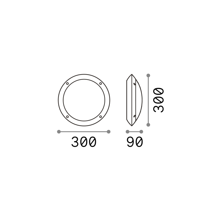 Ideal Lux - Applique murale extérieure POLAR 1xE27/23W/230V IP66 noire