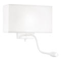 Ideal Lux - Applique murale flexible HOTEL 1xE27/60W/230V + LED/1,5W blanc