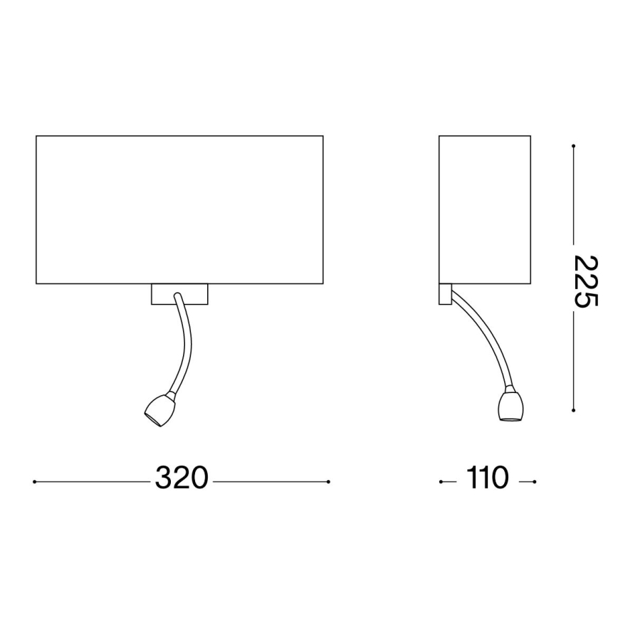 Ideal Lux - Applique murale flexible HOTEL 1xE27/60W/230V + LED/1,5W blanc