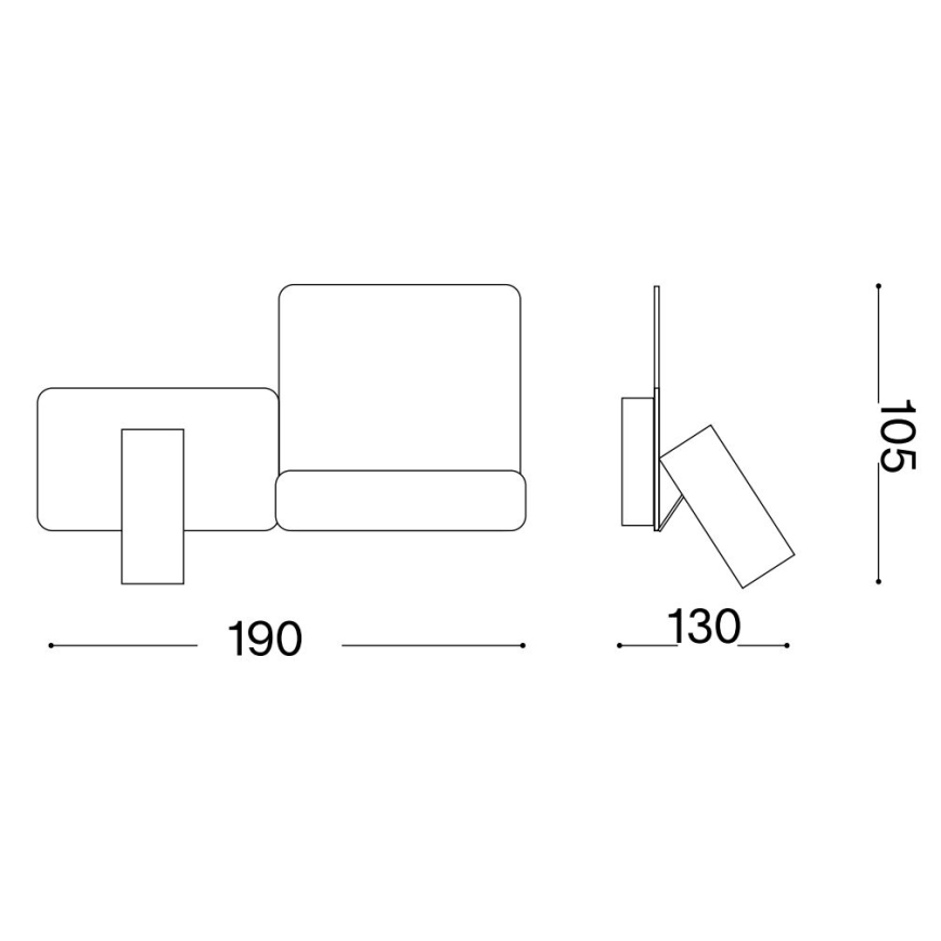 Ideal Lux - Applique murale KOMODO LED/4,5W/230V USB CRI 90 noir