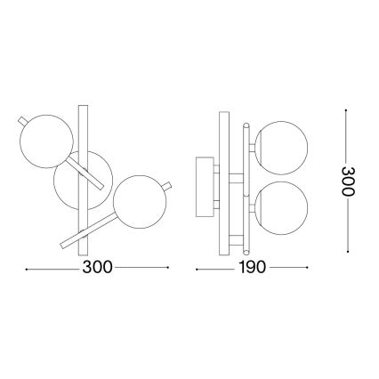 Ideal Lux - Applique murale LED ATLAS 2xG9/3W/230V dorée
