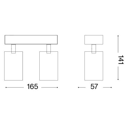 Ideal Lux - Applique murale spot LED DYNAMITE 2x GU10/7W/230V IRC 90 noire