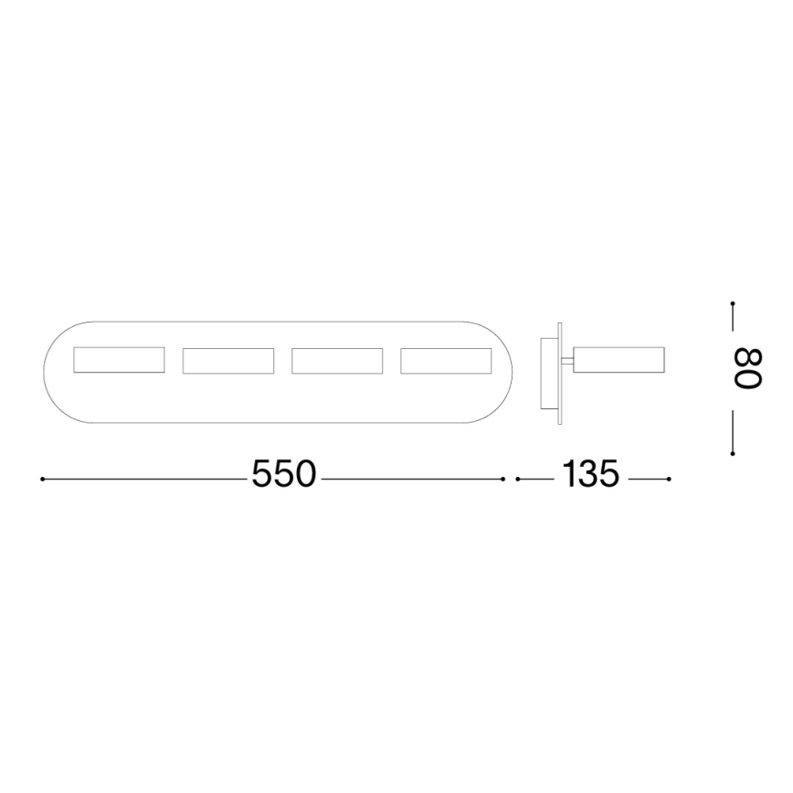 Ideal Lux - Applique murale spot LED orientable OBY 4xLED/6W/230V IRC 90 blanche