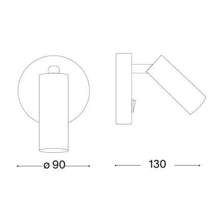 Ideal Lux - Applique murale spot LED PAGE LED/3W/230V IRC 90 noire