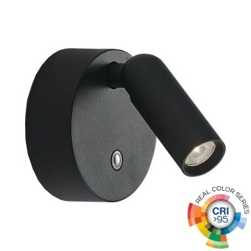 Ideal Lux - Applique murale tactile rechargeable LED dimmable BEAN LED/3W/5V CRI 95 noir
