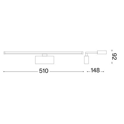 Ideal Lux - Applique pour tableau ALMA LED/12,5W/230V 51 cm CRI 90 doré