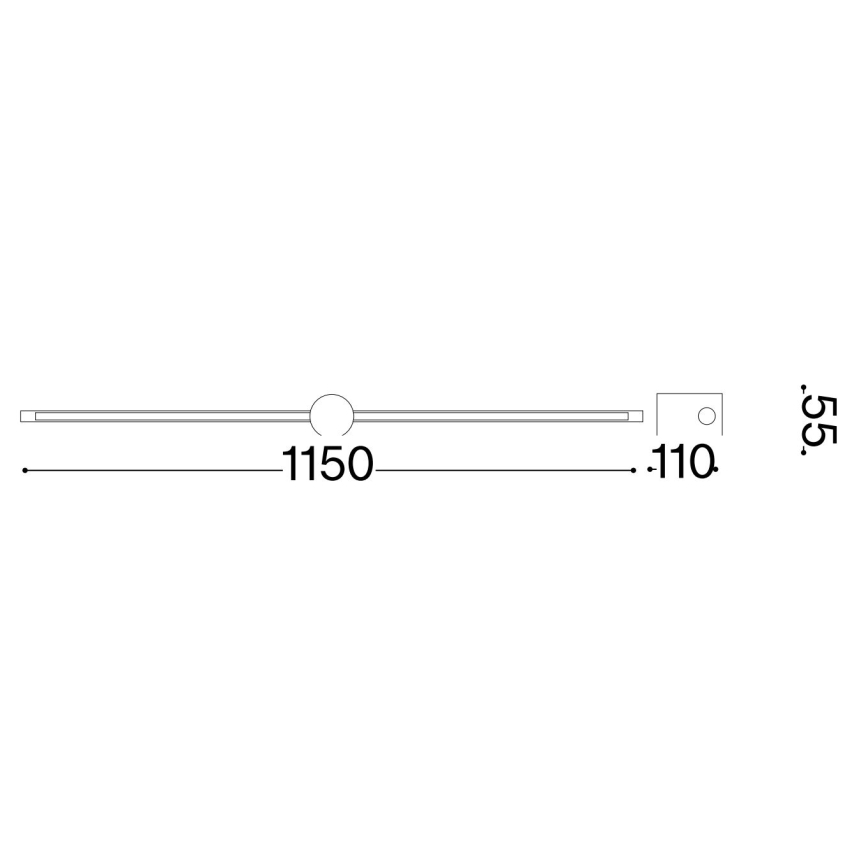 Ideal Lux - Applique pour tableau FILO LED/16W/230V 115 cm CRI 90 noir