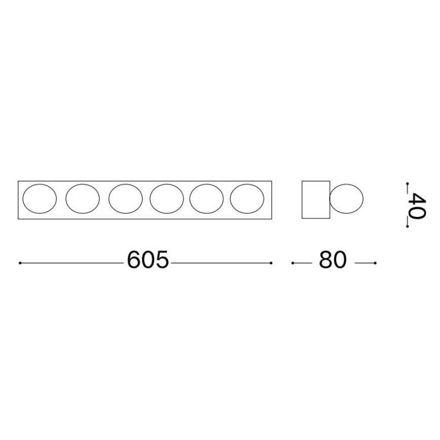 Ideal Lux - Applique PRIVE 6xE14/40W/230V nero