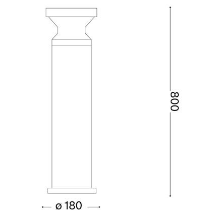 Ideal Lux - Außenleuchte TORRE 1xE27/15W/230V 80 cm IP65 braun