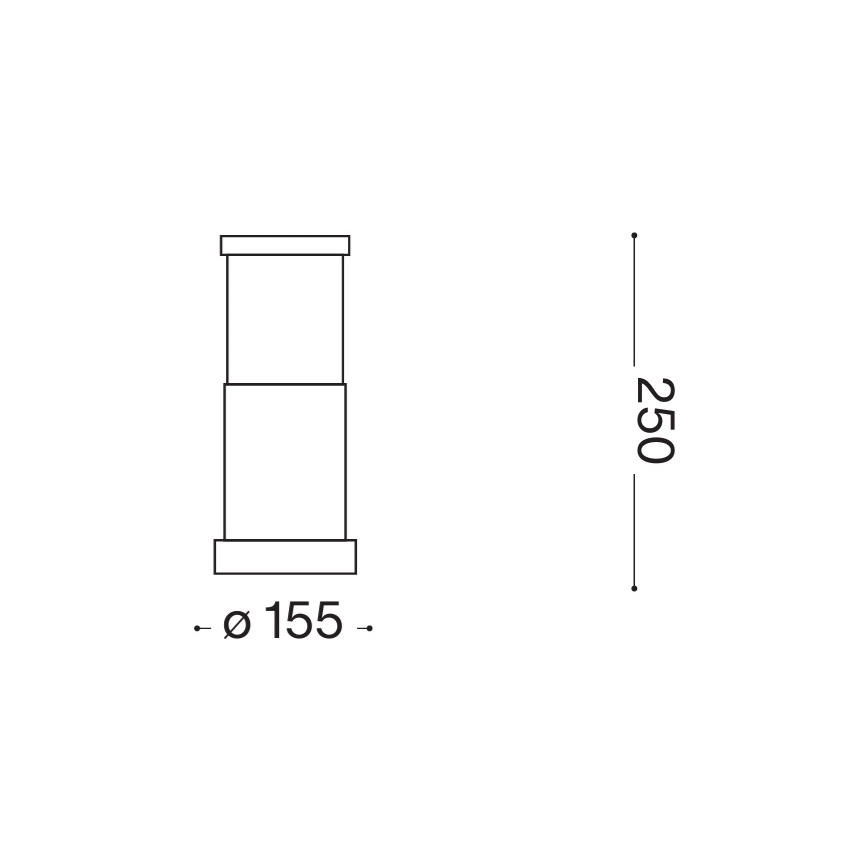 Ideal Lux - Außenleuchte TRONCO 1xE27/42W/230V 25 cm IP65 anthrazit