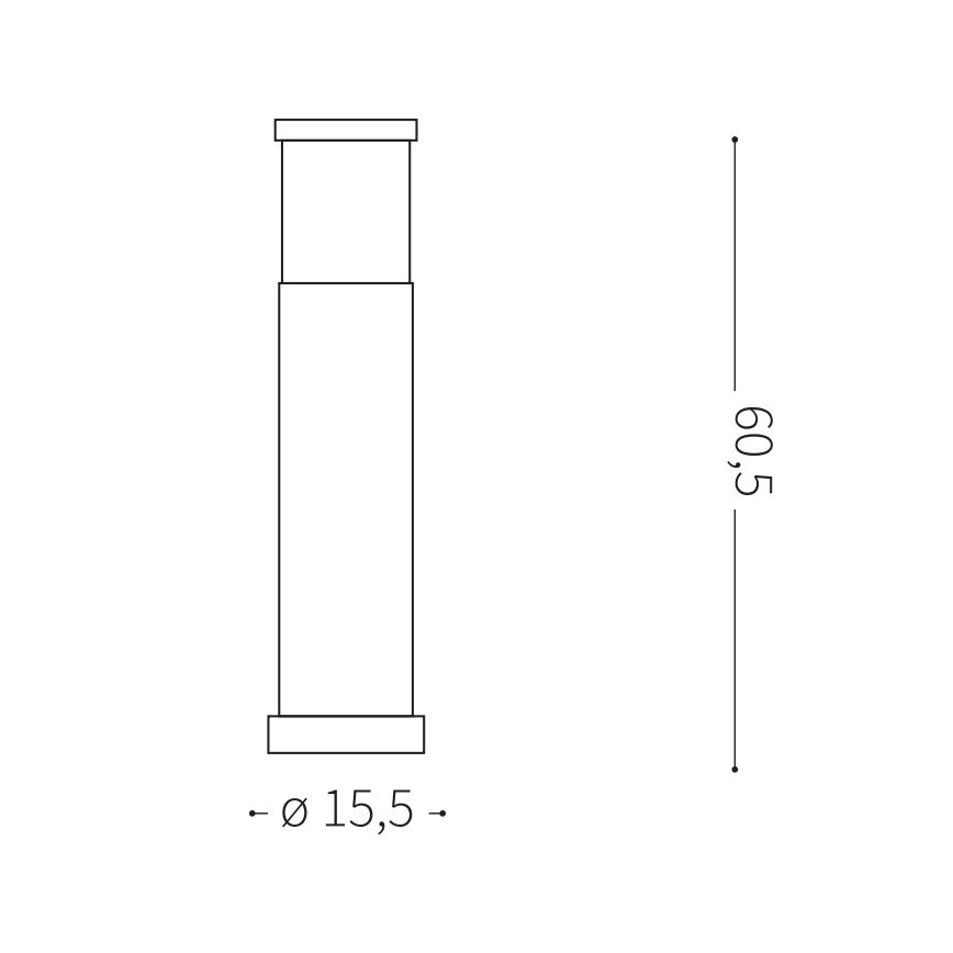 Ideal Lux - Außenleuchte TRONCO 1xE27/42W/230V 60 cm IP65 Anthrazit