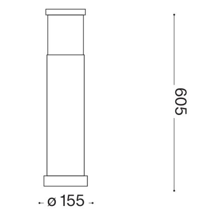 Ideal Lux - Außenleuchte TRONCO 1xE27/42W/230V 60 cm IP65 weiß