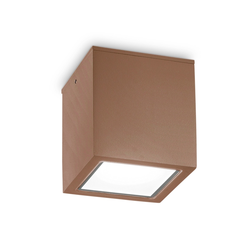 Ideal Lux - Außenstrahler TECHO 1xGU10/20W/230V 15x15 cm IP54 braun