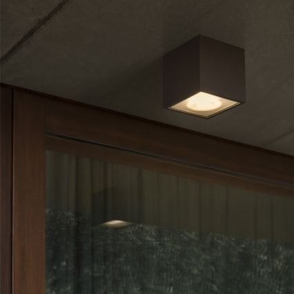 Ideal Lux - Außenstrahler TECHO 1xGU10/20W/230V 9x9 cm IP54 schwarz