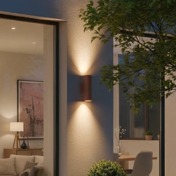 Ideal Lux - Außenwandleuchte GUN 1xE27/60W/230V 31 cm IP54 braun