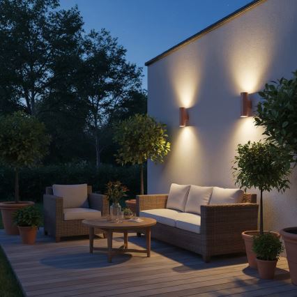 Ideal Lux - Außenwandleuchte GUN 1xE27/60W/230V 31 cm IP54 braun
