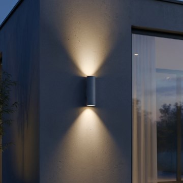 Ideal Lux - Außenwandleuchte GUN 1xGU10/35W/230V 21 cm IP44 grau
