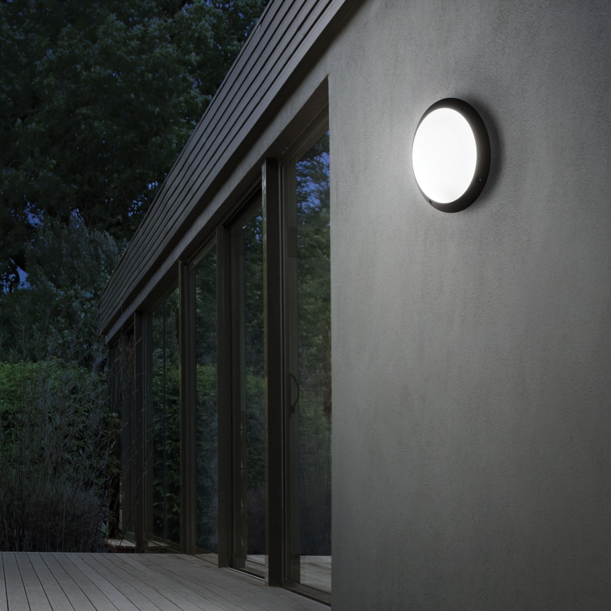 Ideal Lux - Außenwandleuchte POLAR 1xE27/23W/230V IP66 schwarz