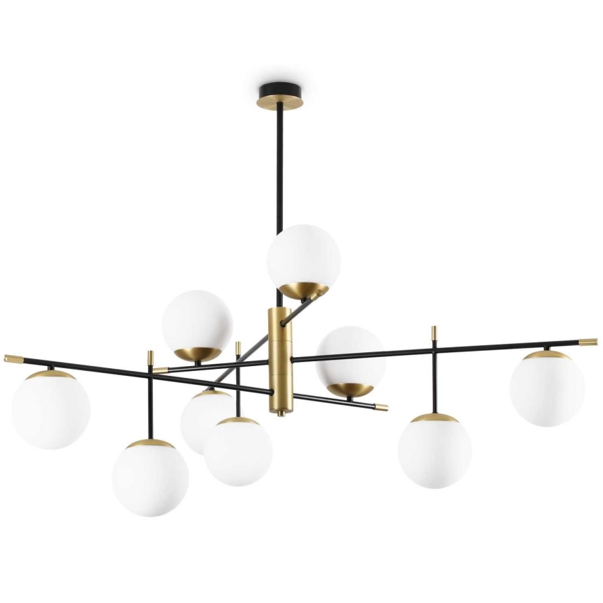 Ideal Lux - Deckenleuchte an Stange GOURMET 9xE14/28W/230V d 131,5 cm golden