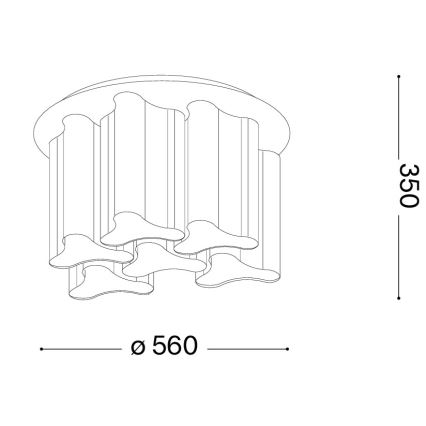Ideal Lux - Deckenleuchte COMPO 6xE27/52W/230V Ø 56 cm weiß