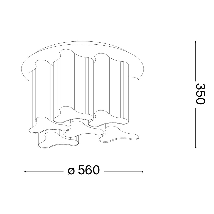 Ideal Lux - Deckenleuchte COMPO 6xE27/52W/230V Ø 56 cm weiß