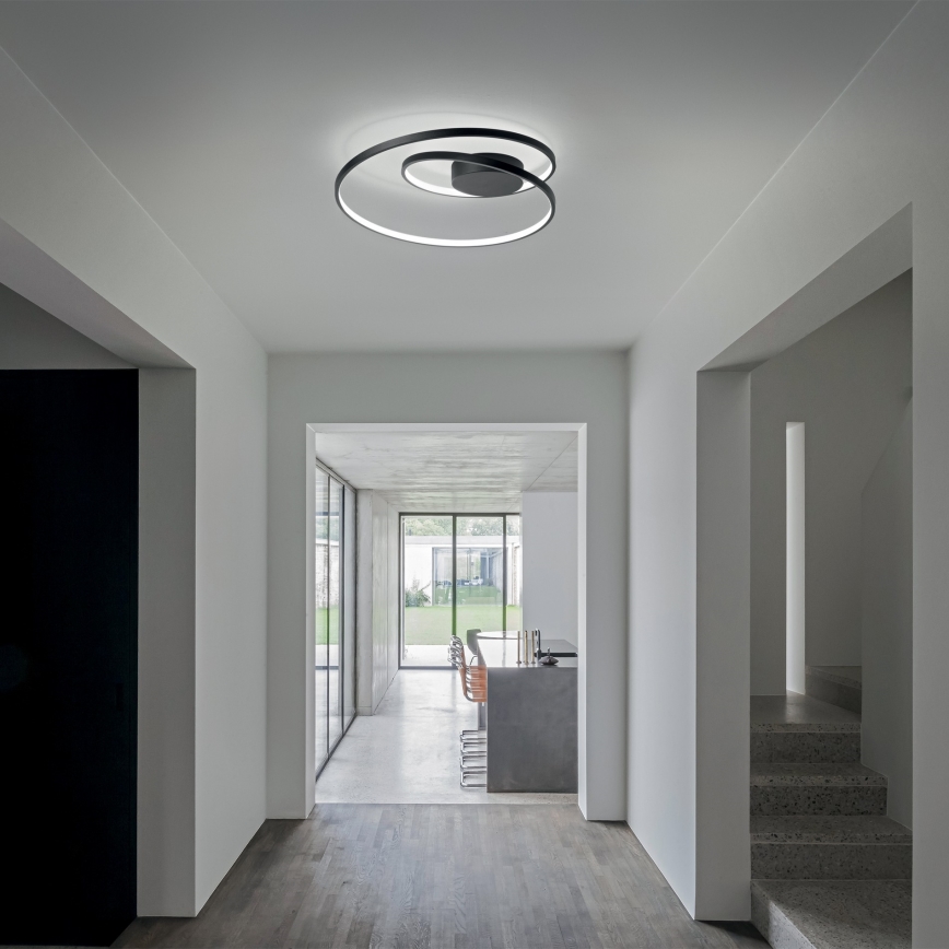 Ideal Lux - Dimmbare LED-Deckenleuchte OZ LED/48W/230V d 60 cm CRI 90 schwarz