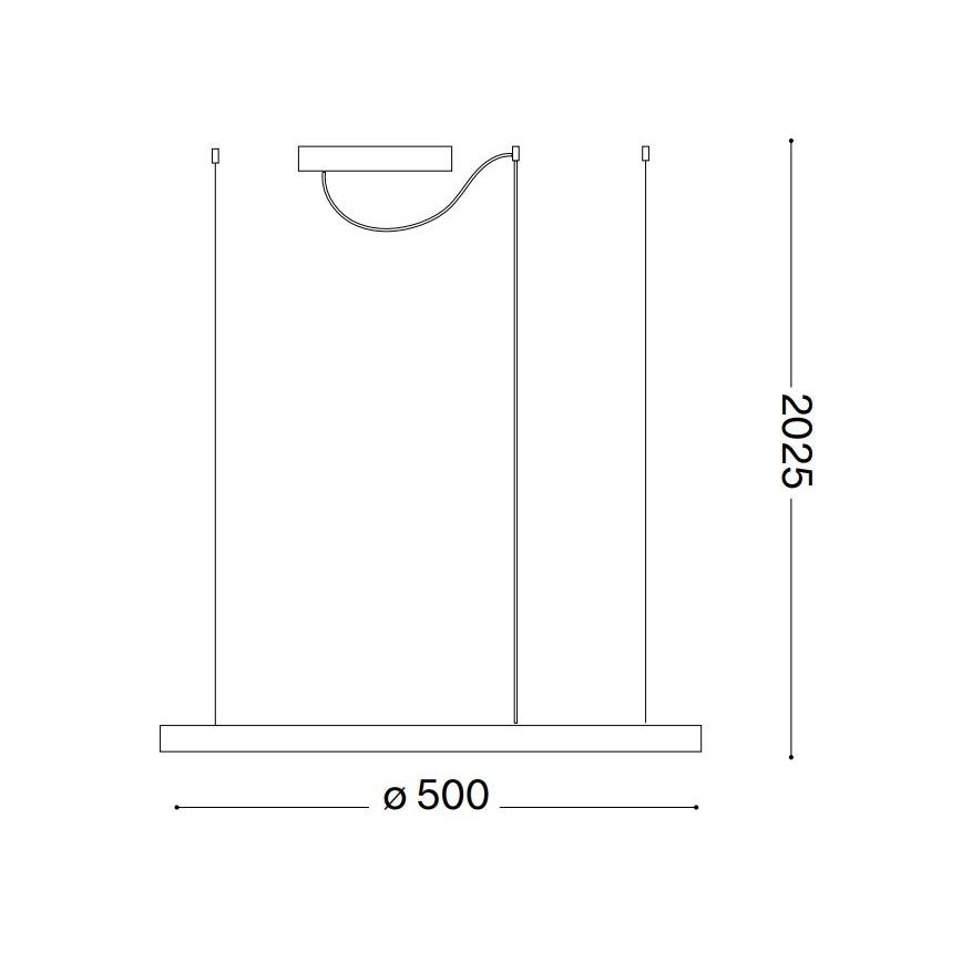 Ideal Lux - Dimmbare LED-Hängeleuchte ORACLE SLIM LED/28W/230V 4000K d 50 cm CRI 90 schwarz
