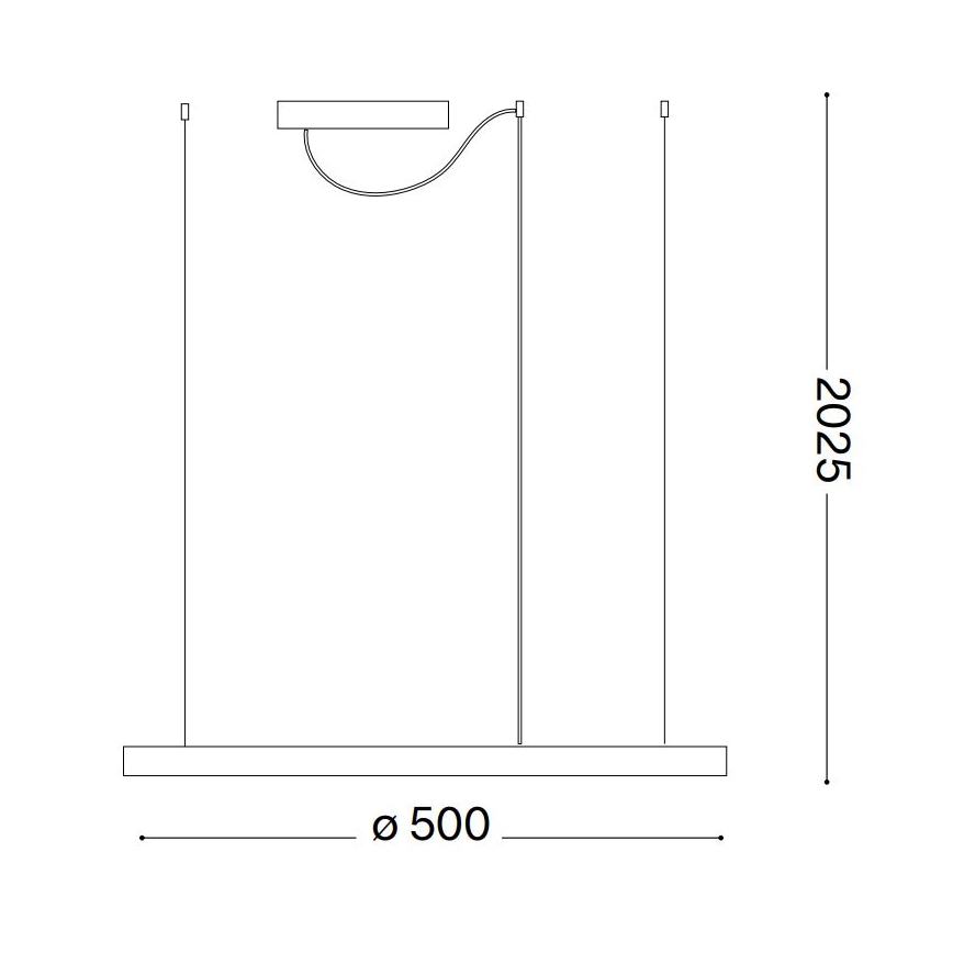 Ideal Lux - Dimmbare LED-Hängeleuchte ORACLE SLIM LED/28W/230V 4000K d 50 cm CRI 90 weiß