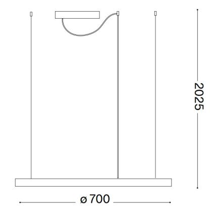 Ideal Lux - Dimmbare LED-Hängeleuchte ORACLE SLIM LED/40W/230V 4000K d 70 cm CRI 90 weiß