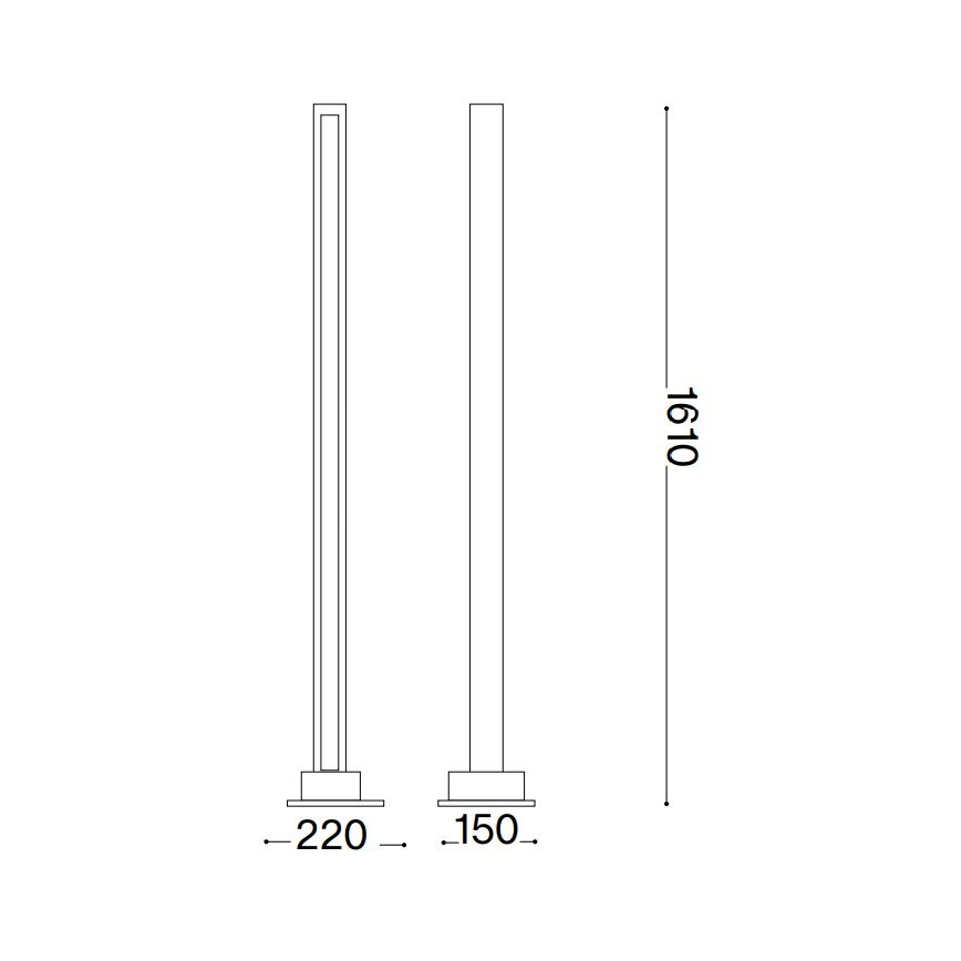 Ideal Lux - Dimmbare LED-Stehleuchte CRAFT LED/26W/230V CRI 90 Buche