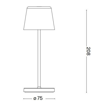 Ideal Lux - Dimmbare LED-Touch-Tischleuchte für den Outdoor-Bereich CUTE LED/2,5W/3,7V USB 2200-2700K IP65 schwarz
