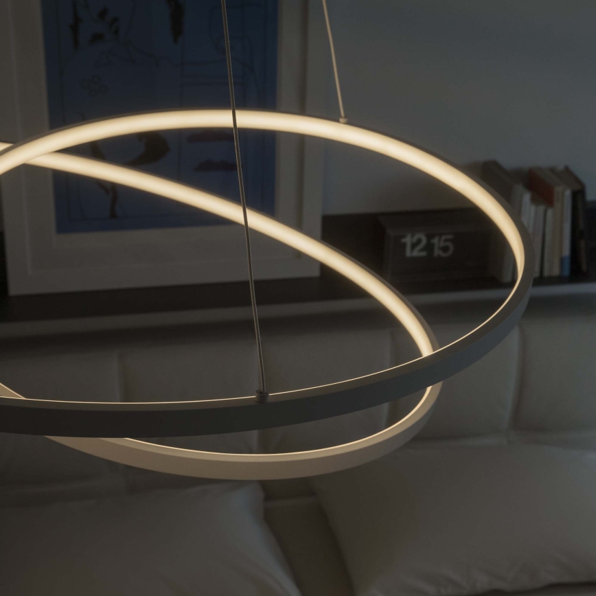 Ideal Lux - Dimmbarer LED-Pendelleuchter an Kabel OZ LED/48W/230V Ø 60 cm CRI 90 Weiß