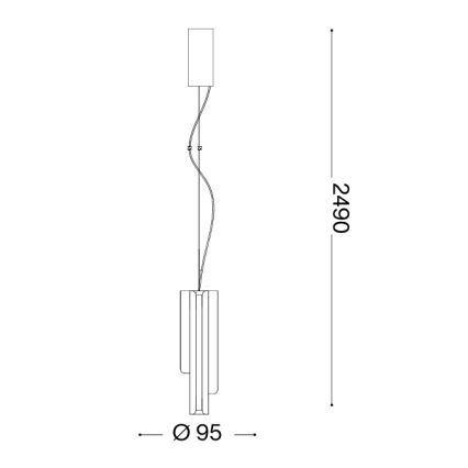 Ideal Lux - Suspension LED dimmable sur câble DORICA 3xLED/9W/230V IRC 90 Ø 9,5 cm laiton