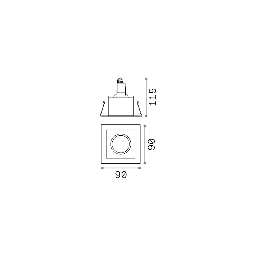 Ideal Lux - Einbauleuchte FUNKY 1xGU10/50W/230V 9x9 cm mattchrom