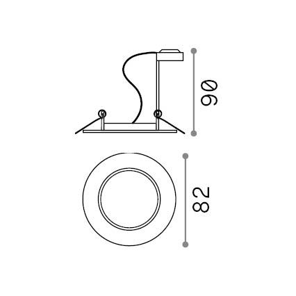 Ideal Lux - Einbauleuchte SWING 1xGU10/28W/230V Ø 8,2 cm Messing