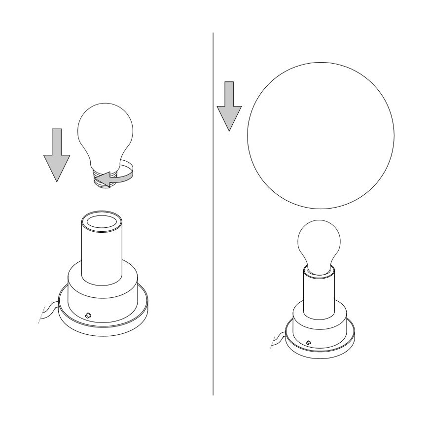 Ideal Lux - Ersatzglas, universell, MAPA E27, Ø 20 cm, weiß