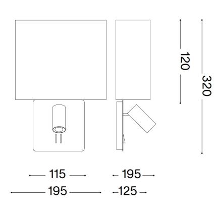 Ideal Lux - Ersatzlampenschirm für Wandleuchte GEA weiß