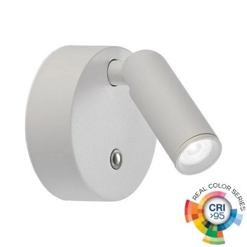 Ideal Lux - Faretto da parete LED dimmerabile ricaricabile a sfioramento BEAN LED/3W/5V CRI 95 bianco