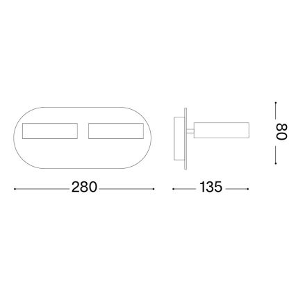 Ideal Lux - Faretto da parete LED OBY 2xLED/6W/230V CRI 90 bianco