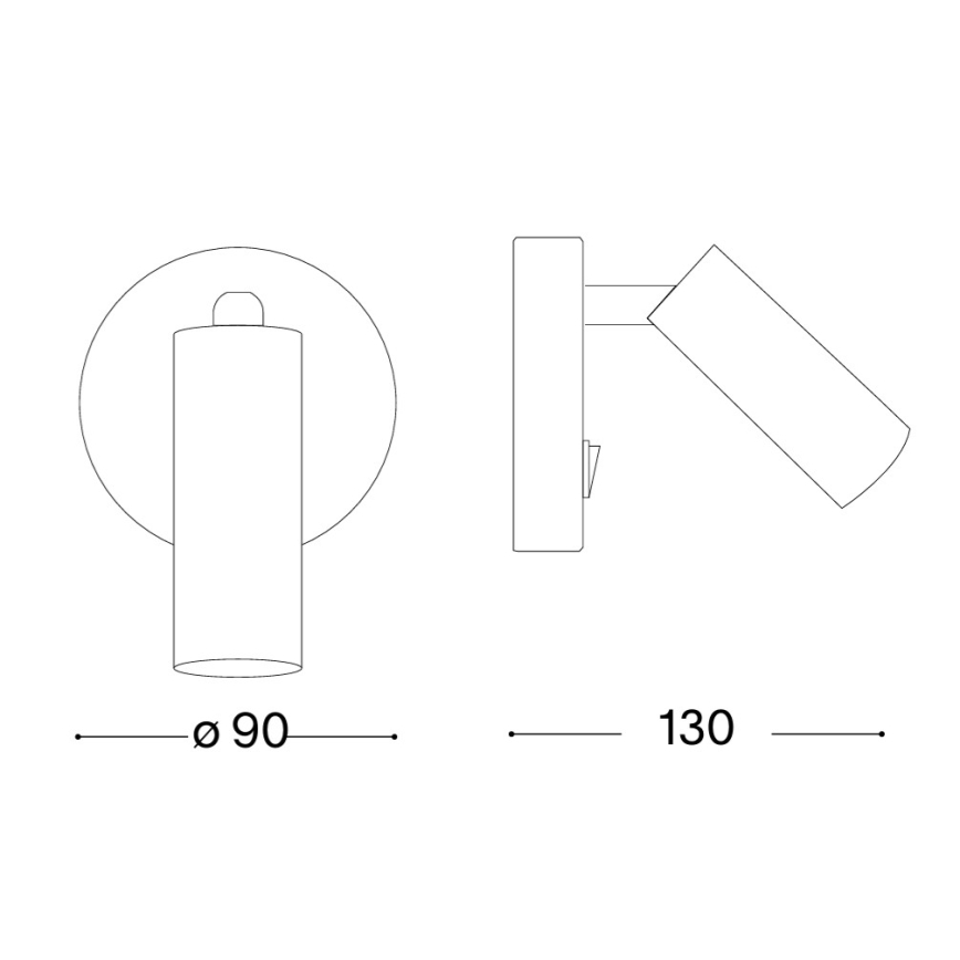 Ideal Lux - Faretto da parete PAGE LED/3W/230V CRI 90 nero