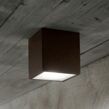 Ideal Lux - Faretto per esterni TECHO 1xGU10/20W/230V 9x9 cm IP54 marrone