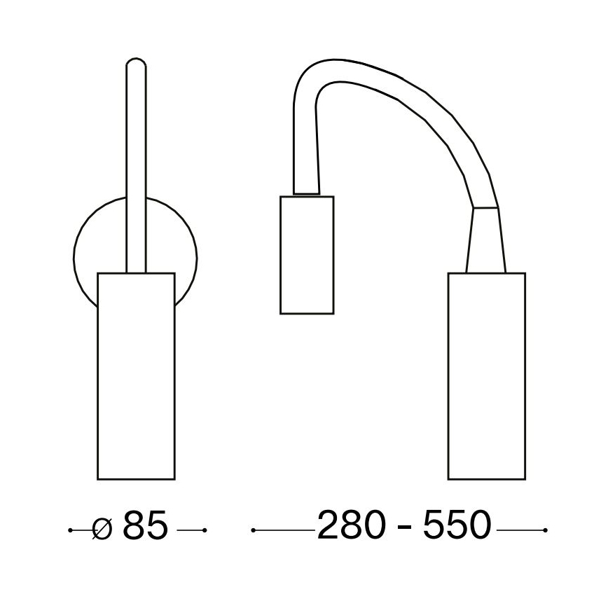 Ideal Lux - Flexible kleine LED-Leuchte FOCUS LED/3,5W/230V CRI 90 grau/glänzendes Chrom